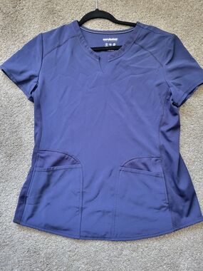 Scrubstar Women's Deep Blue V-Neck Short Sleeve Scrub Top